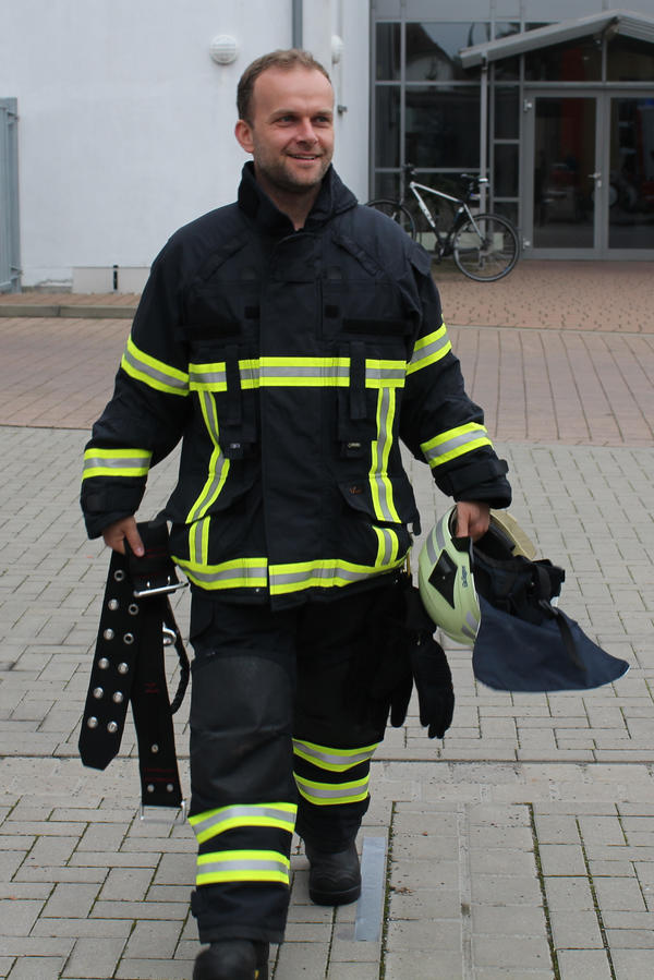 Wetteinlösung Oberbürgermeister Silvio Witt (24h Dienst bei der Feuerwehr)