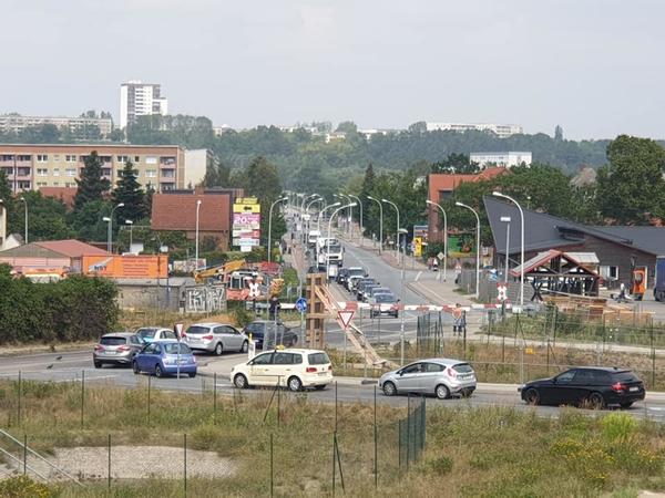 Bahnübergang in der Sponholzer Straße