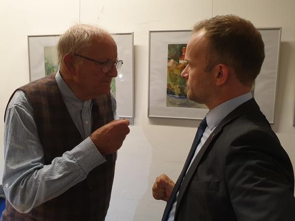 Wolfram Schubert im Gespr�ch mit Oberb�rgermeister Silvio Witt