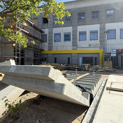 Treppenturm w&auml;chst sichtbar in die H&ouml;he